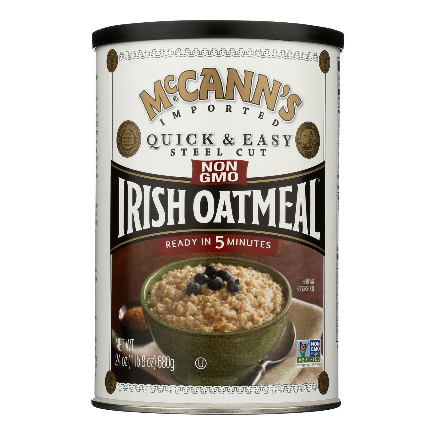 McCann's Irish Oatmeal, Quick & Easy Steel Cut, 24 oz, Pack of 12