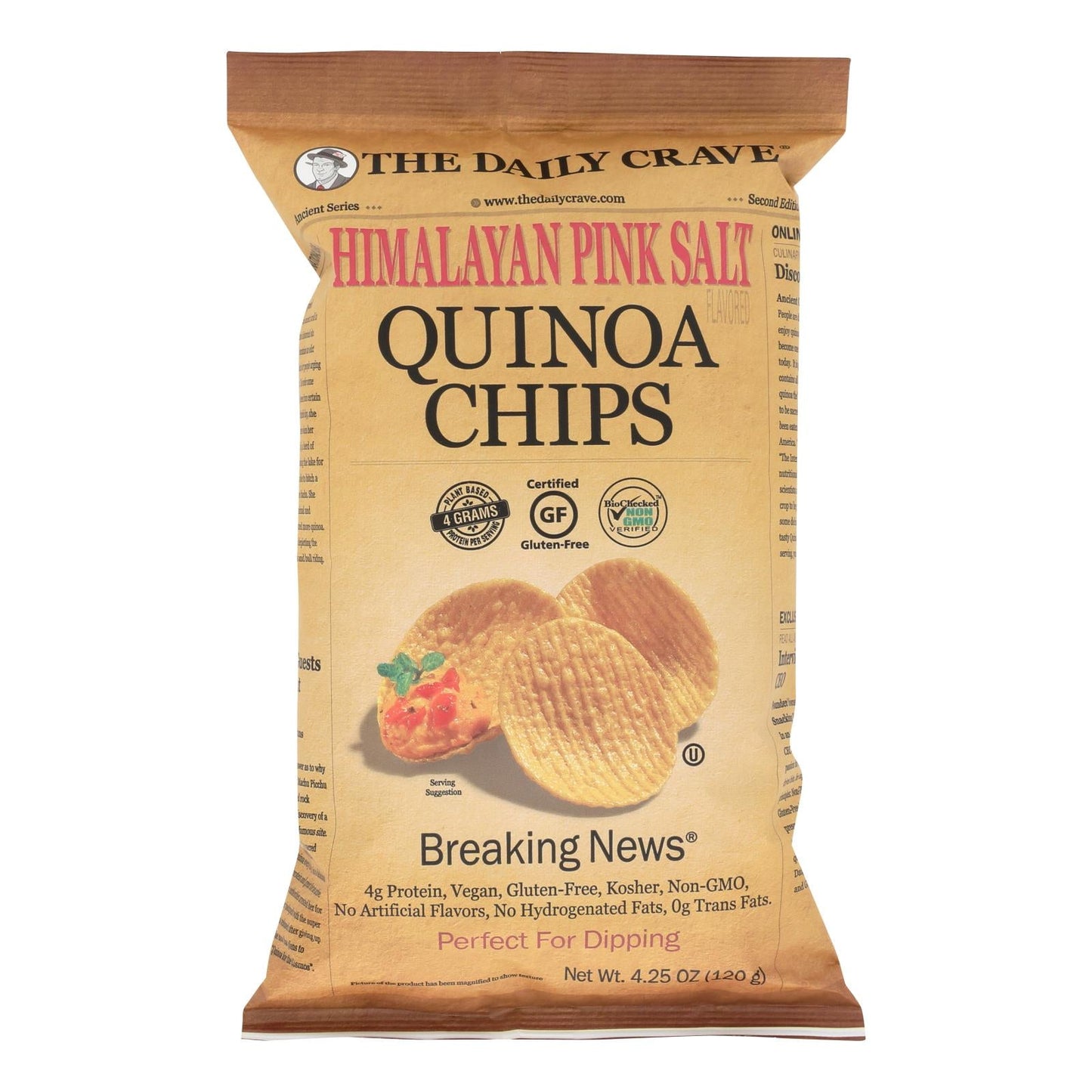 The Daily Crave Quin Chips Himalayan Pink Salt (Pack of 8 - 4.25 Oz.)