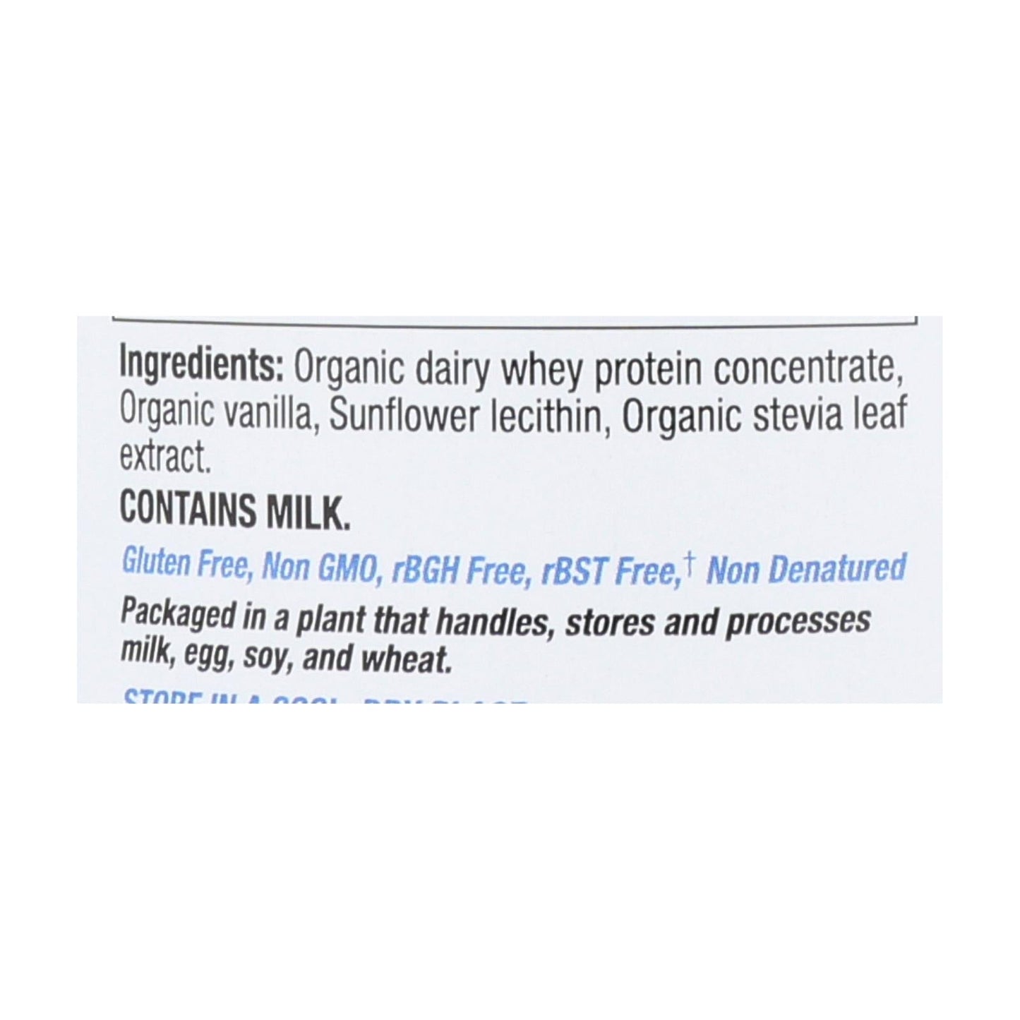 Organic Teras Whey Protein Powder  - Bourbon Vanilla Flavor - 12 oz.