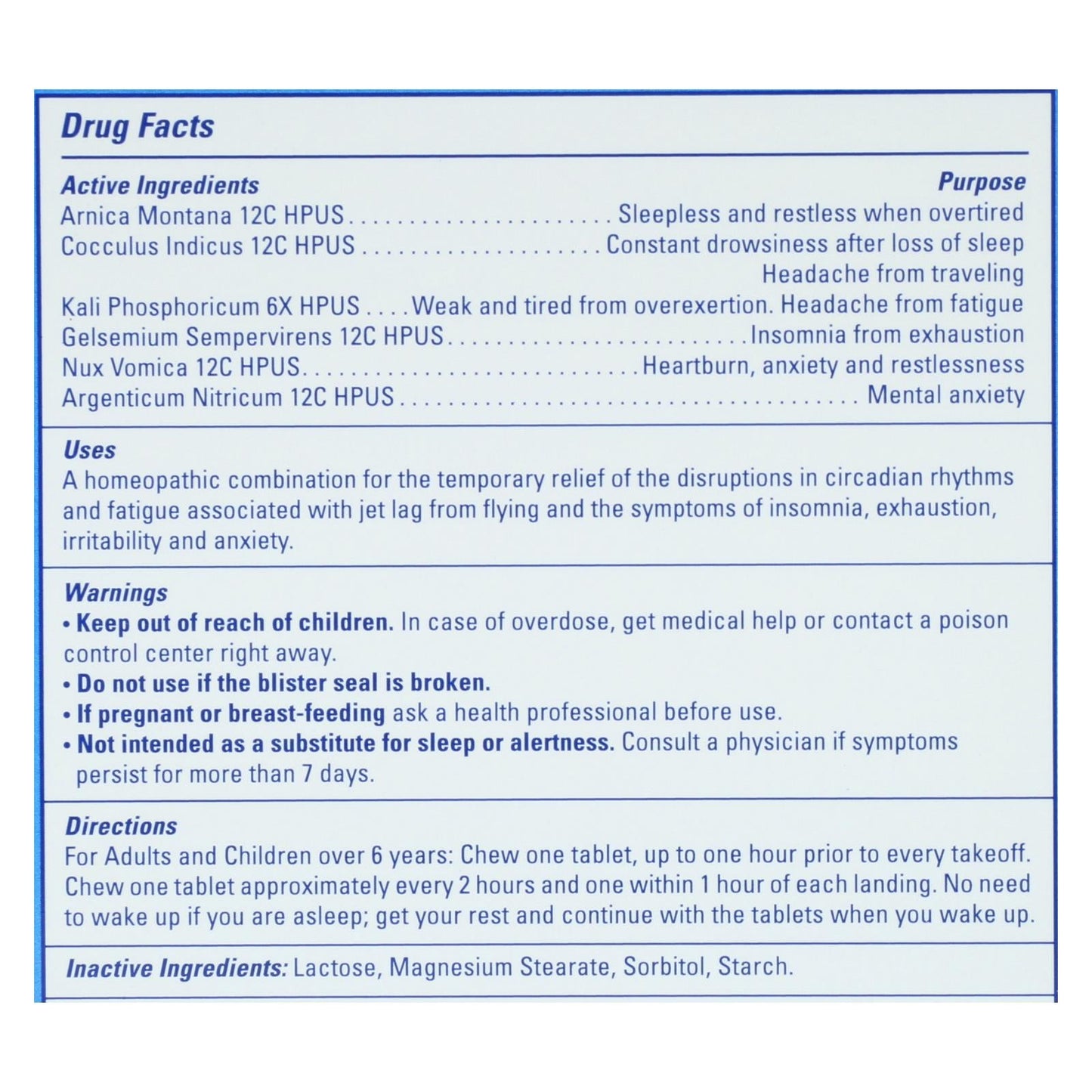 Jet Zone Jet Lag Prevention Homeopathic Travel Medicine - 180 Tablets