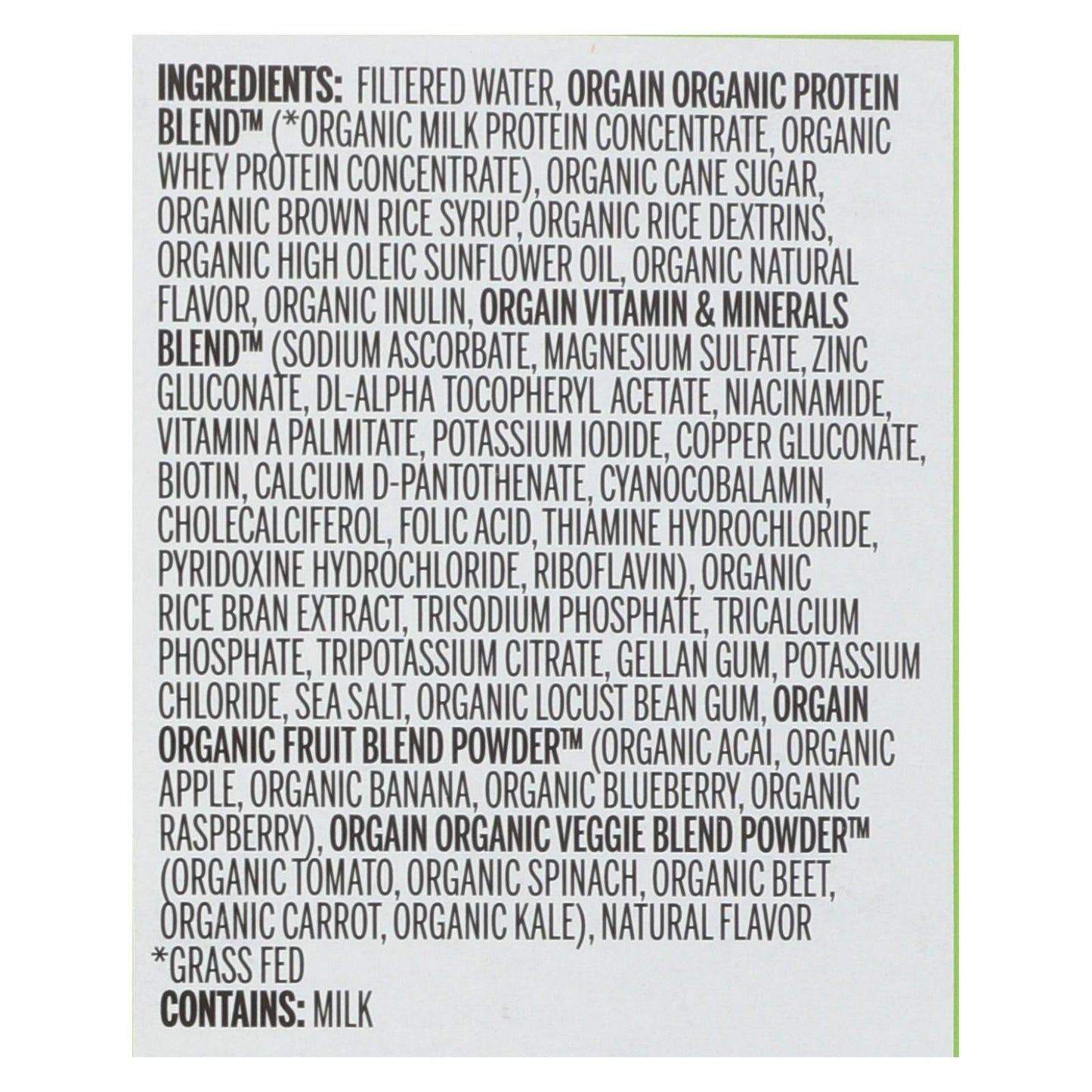 Orgain Organic Vanilla Bean Nutrition Shake - 11 Fl Oz (Pack of 12)