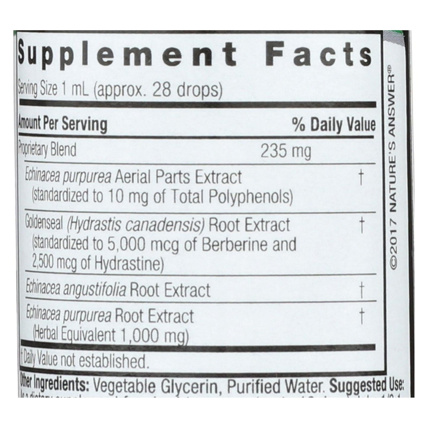 Nature's Answer Echinacea Goldenseal Extract: Immune Support