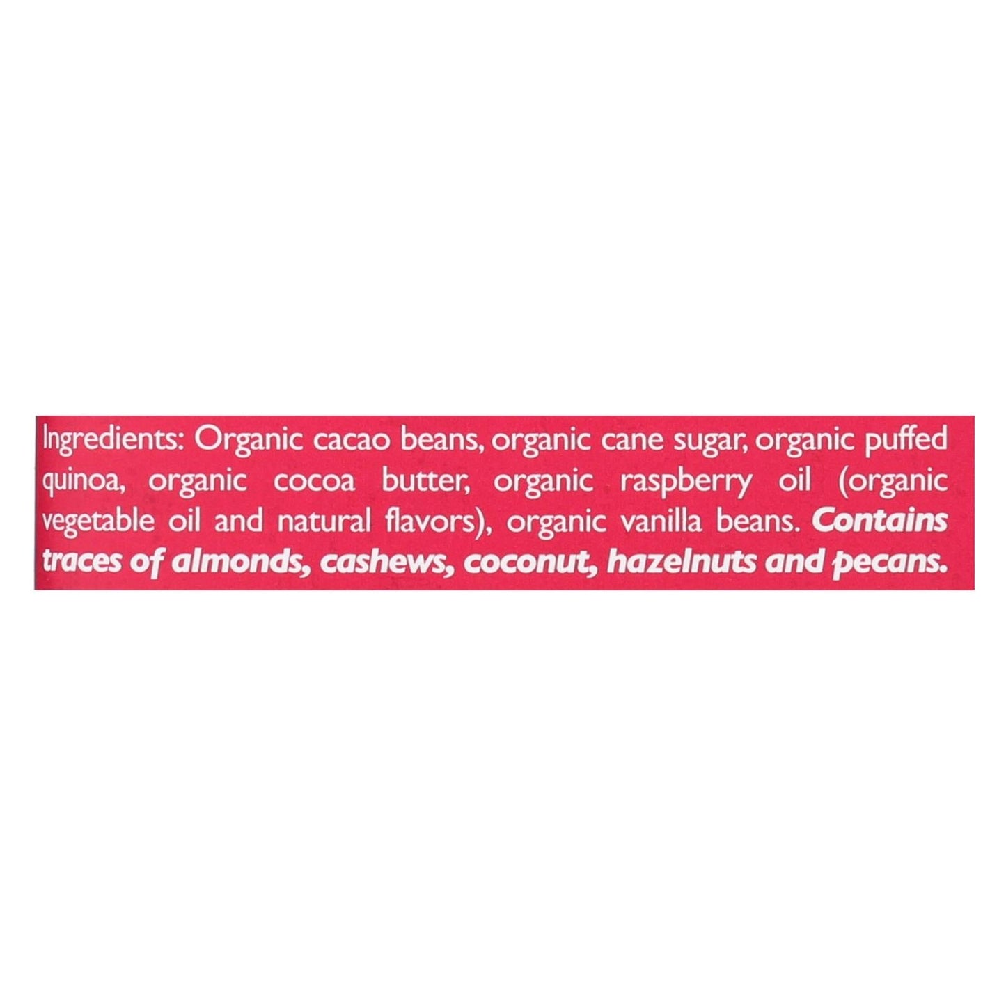 Organic Dark Chocolate Bar with Raspberry Crunch (Pack of 10) - 2.5 Oz. Taza Stone Ground