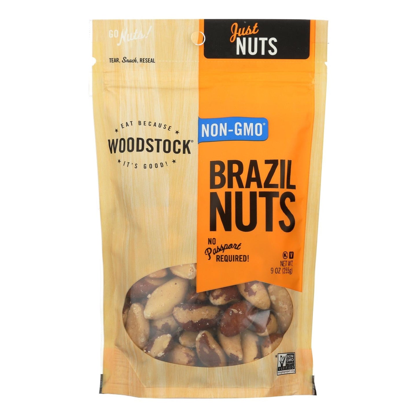Woodstock Premium Non-GMO Brazil Nuts, 9 Oz. Pack of 8