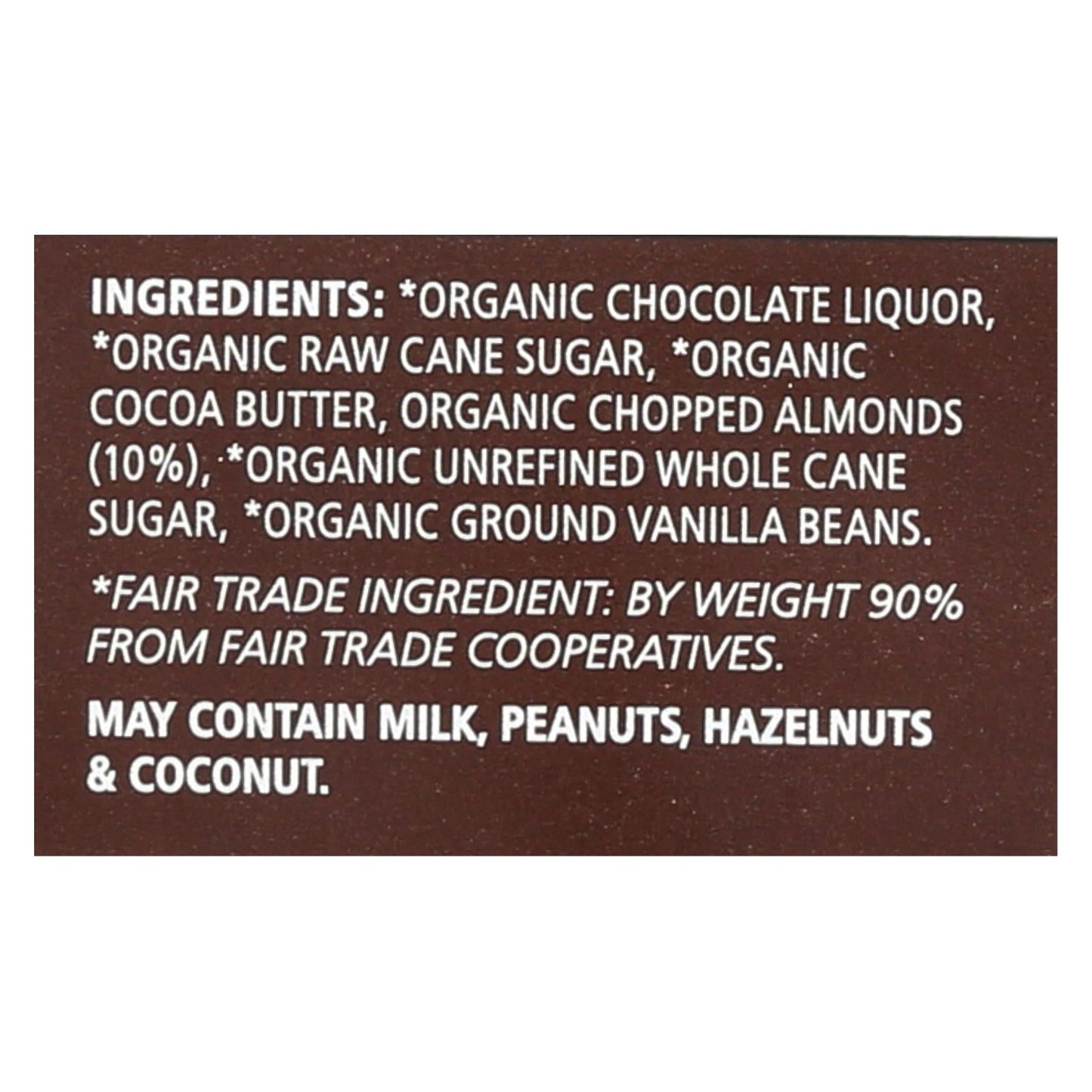 Equal Exchange Organic Dark Chocolate Almond Bar (Pack of 12 - 2.8 Oz.)