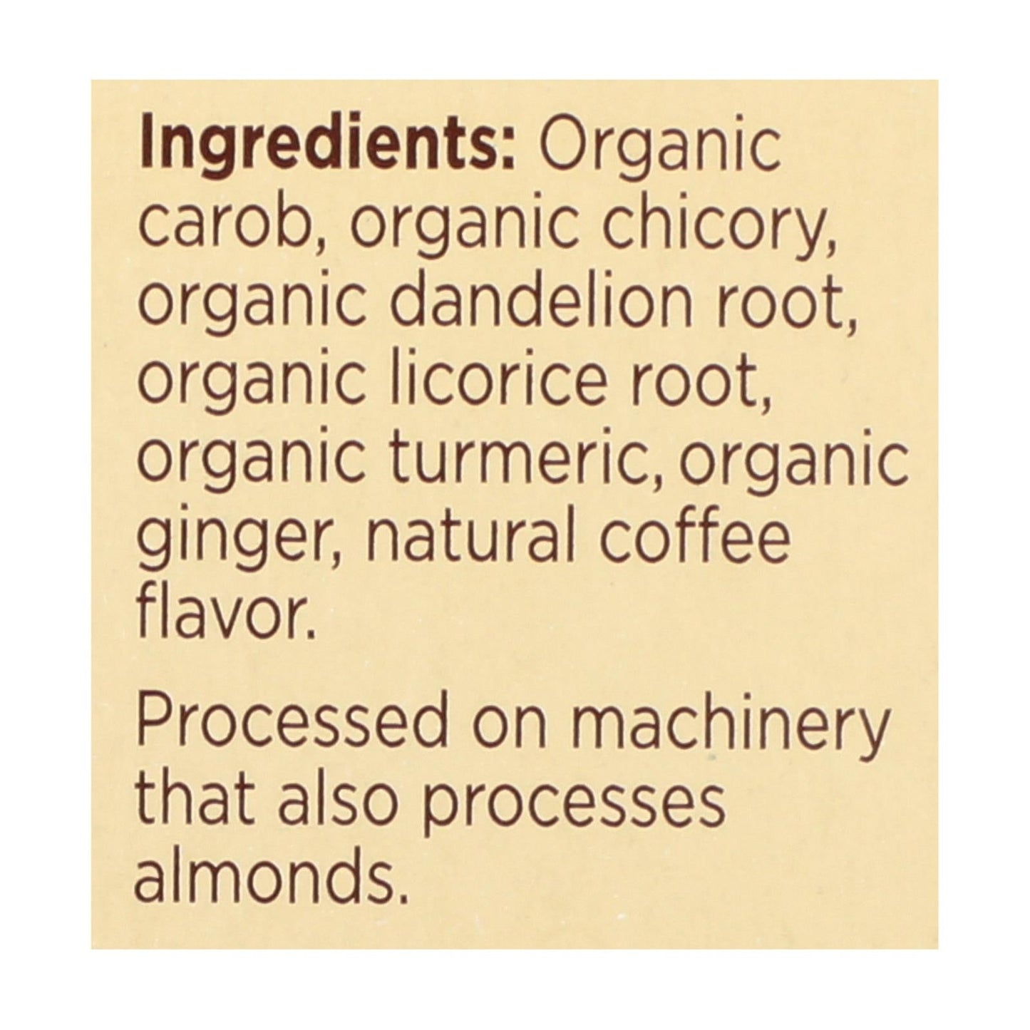 Teeccino Dandelion Turmeric and Chicory Herbal Tea, 10-Count Box