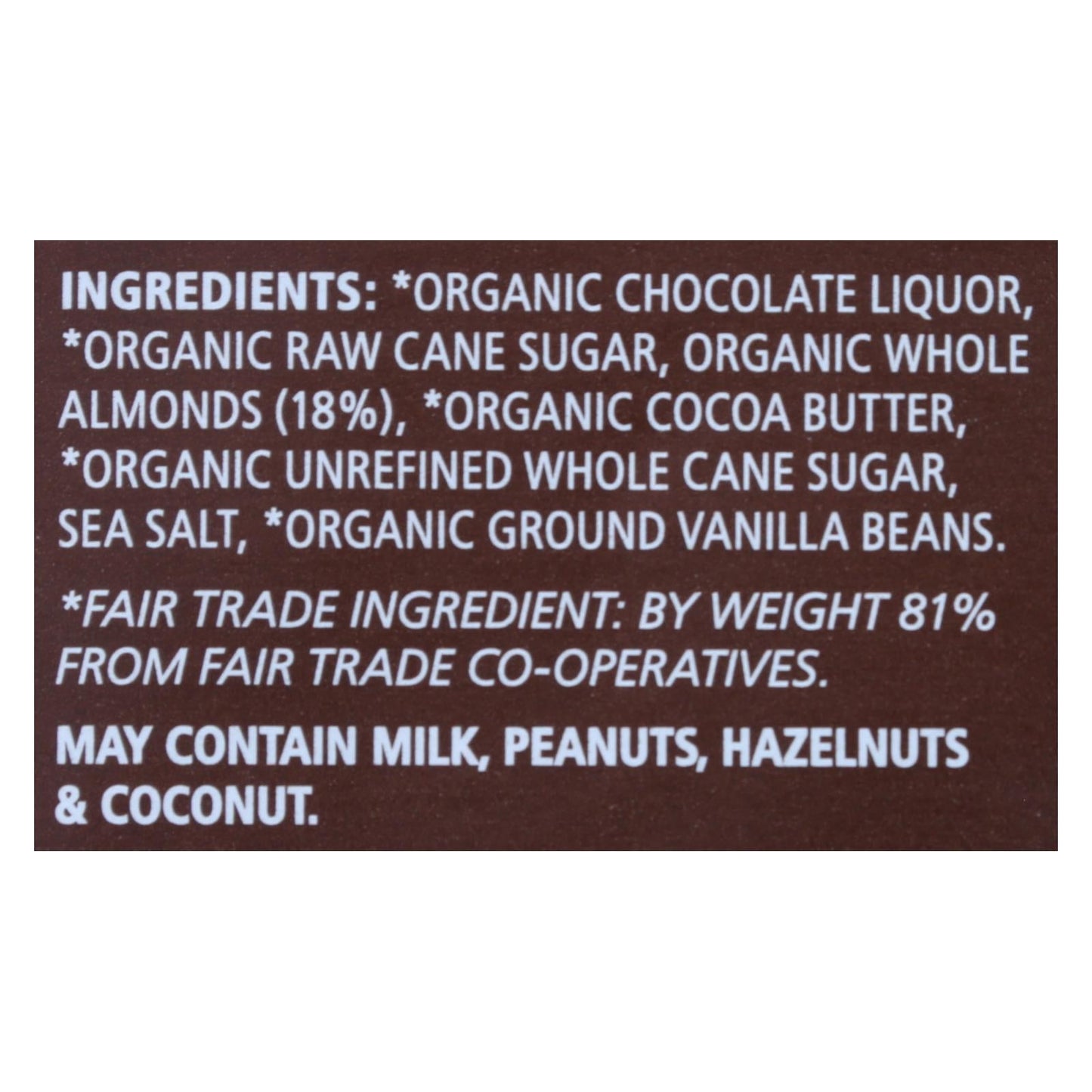 Equal Exchange Organic Dark Chocolate with Almond and Sea Salt (Pack of 10) - 3.5 Oz.