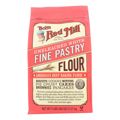 Bob's Red Mill 5 lb. Unbleached White Fine Pastry Flour for Baking (Case of 4)