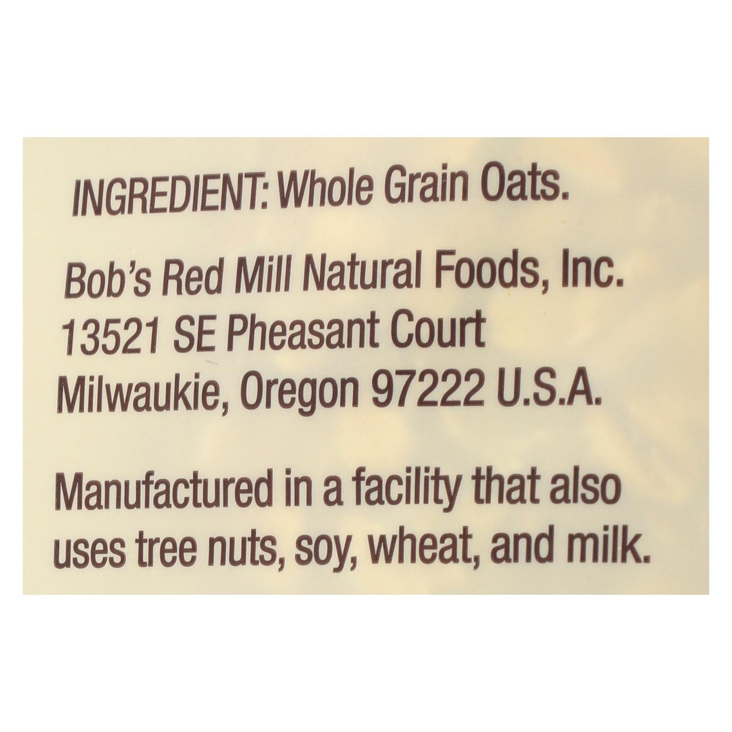 Bob's Red Mill Old-Fashioned Rolled Oats, 128 Oz., Rolled Whole Grain Oats