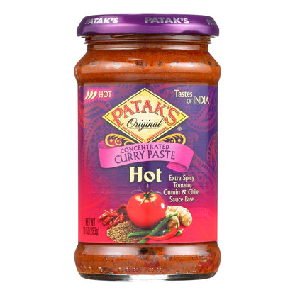 Patak's Hot Curry Paste - 10 Oz - Concentrated - Case of 6
