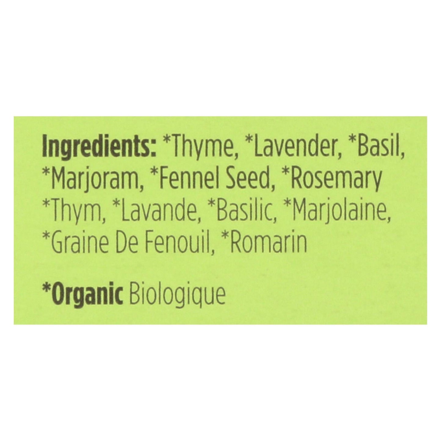 Spicely Organics Organic Herbs de Provence Seasoning, 0.1 Oz. (Pack of 6)