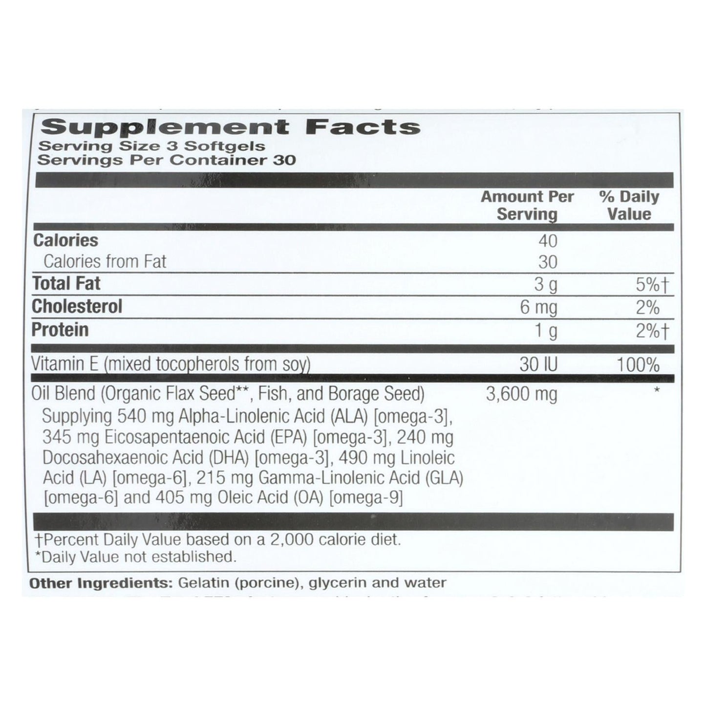 Nature's Life Total EFA Omega 3, 6, 9 1200mg (Pack of 90 Softgels)