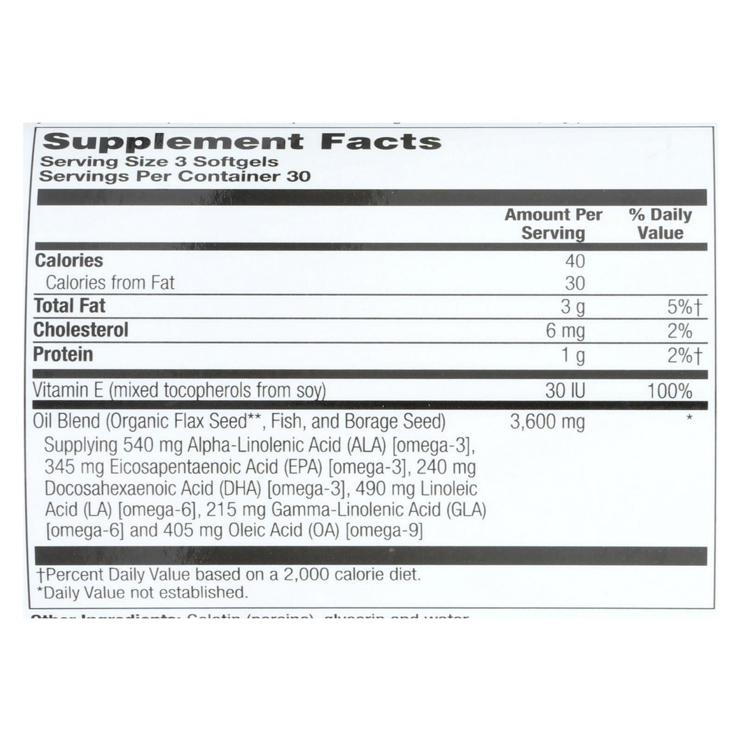 Nature's Life Total EFA Omega 3, 6, 9 1200mg (Pack of 90 Softgels)