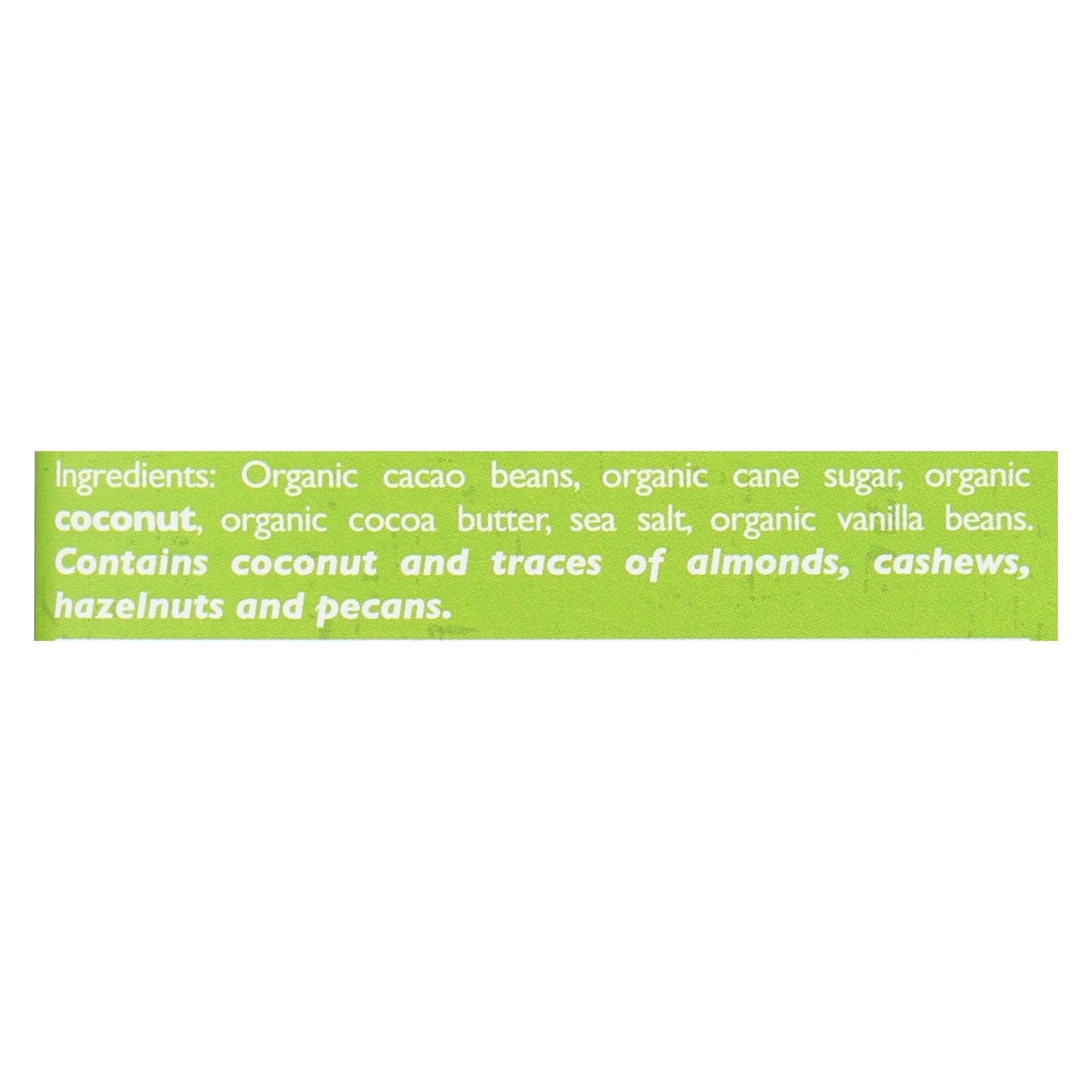 Taza Organic Dark Chocolate Bar - Coco Besos Coconut (Pack of 10) - 2.5 Oz.