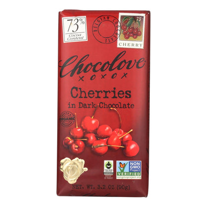 Chocolove Premium Xoxox Dark Chocolate Organic Fair Trade Cherries 3.2 Oz