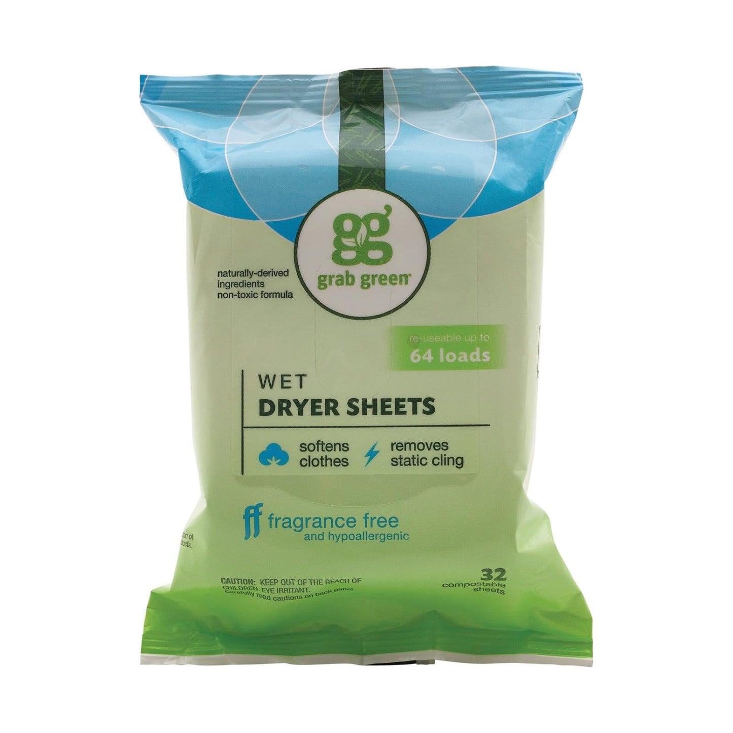 Grab Green Fragrance-Free Laundry Detergent (Pack of 6 - 32 Loads)