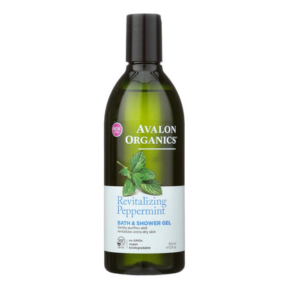 Avalon Organics Peppermint Bath & Shower Gel - 12 Fl Oz