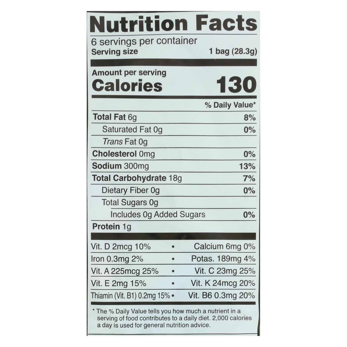 Good Health Veggie Straws - Sea Salt, 6 Oz. Pack of 6