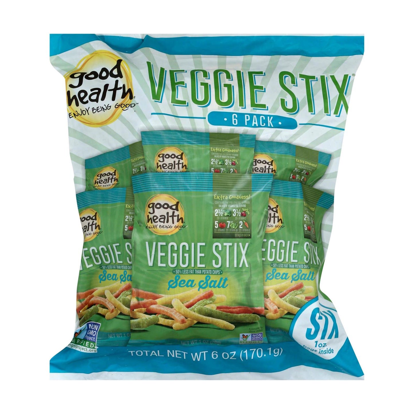 Good Health Veggie Straws - Sea Salt, 6 Oz. Pack of 6