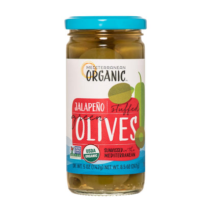 Mediterranean Stuffed Green Jalapeno Olives - 8.5 oz, Case of 12