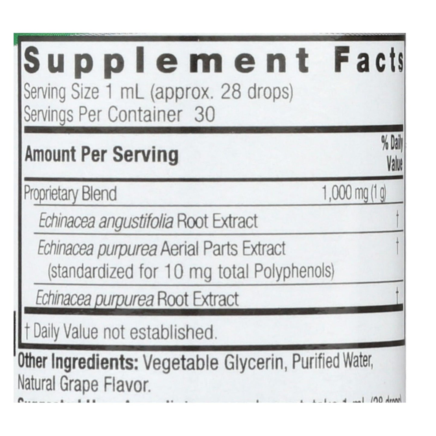 Nature's Answer Af-Echinacea with Grape Extract, 1 Ounce