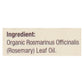 Nature's Answer Organic Rosemary Essential Oil, 0.5 Fl Oz