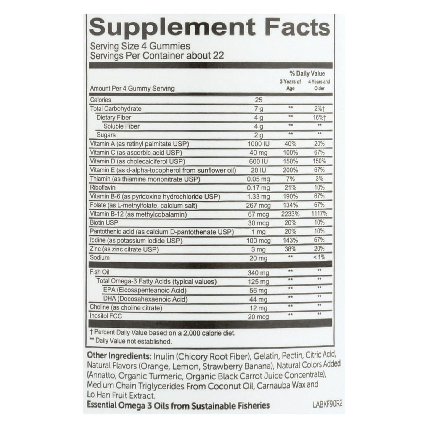 Smartypants Kids Fiber Multivitamin Gummies - Pack of 90