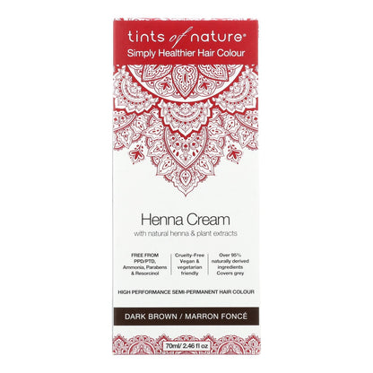 Tints Of Natura Henna Cream Dark Brown - 2.46 Fl Oz