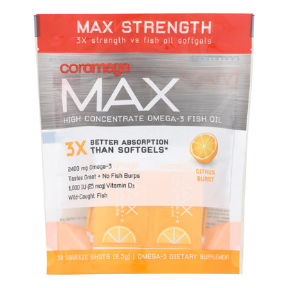 Coromega Max Omega 3 Citrus Burst Softgels, 30-Count