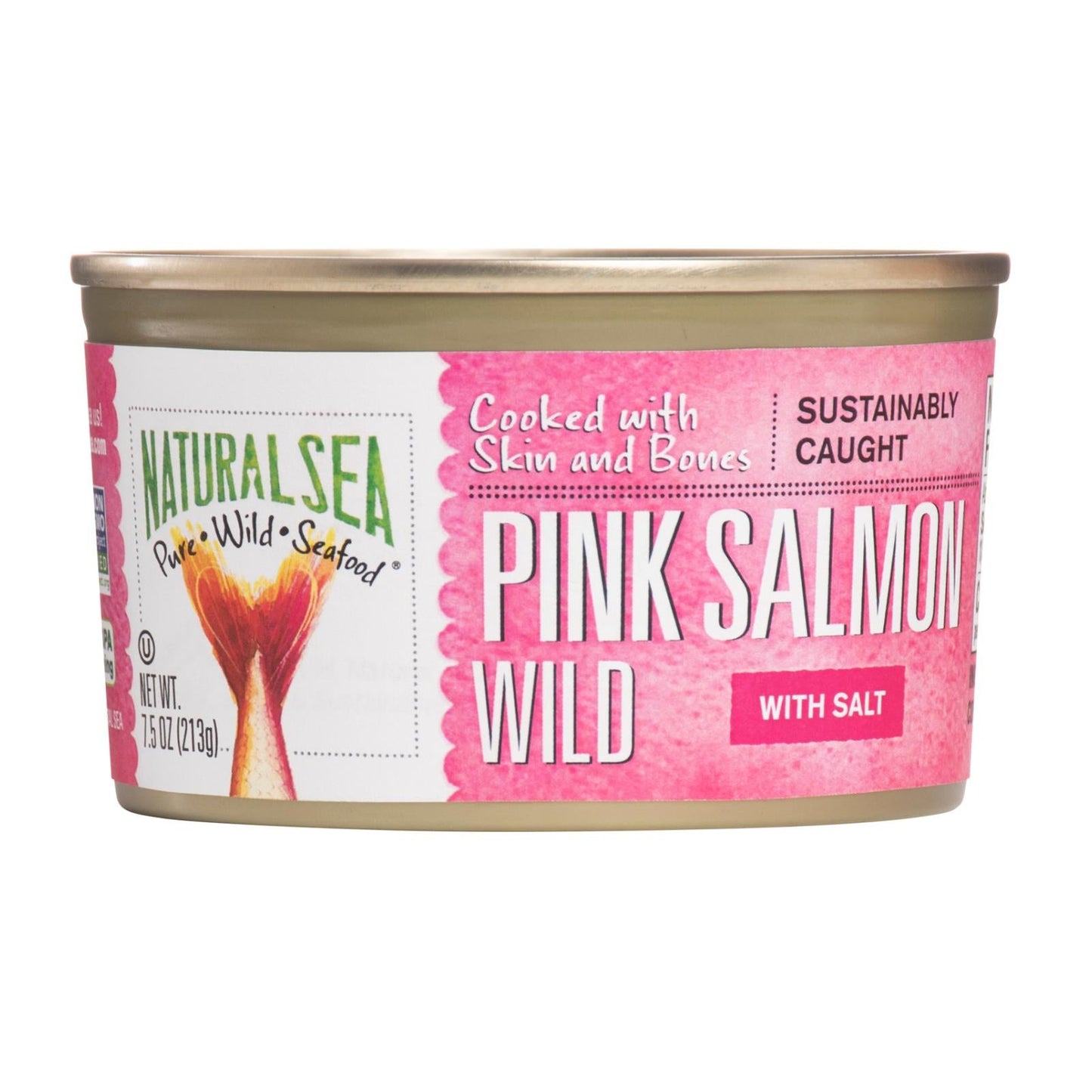Natural Sea Wild Pink Salmon, Salted, 7.5 Oz. Pack of 12