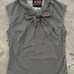 Black Striped Bow Top - 4X only, 1 left!