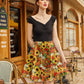 Sunflower & Pumpkin Skater Skirt