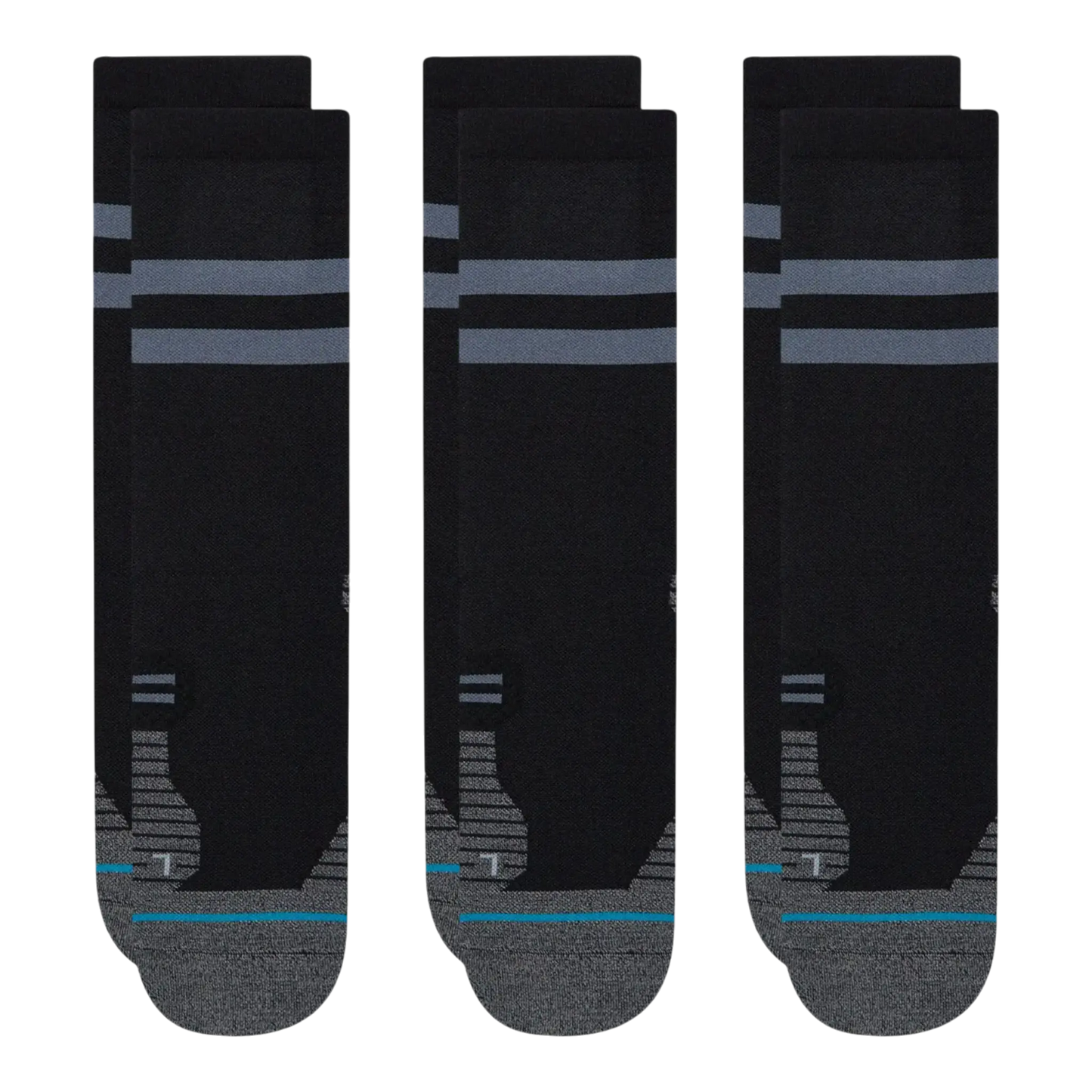 Stance Run Light 3-Pack Men Crew Socks Black