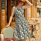 Winter Floral Vintage Dress