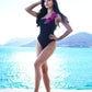 Vanda - StripeOne Shoulder Style Swimsuit