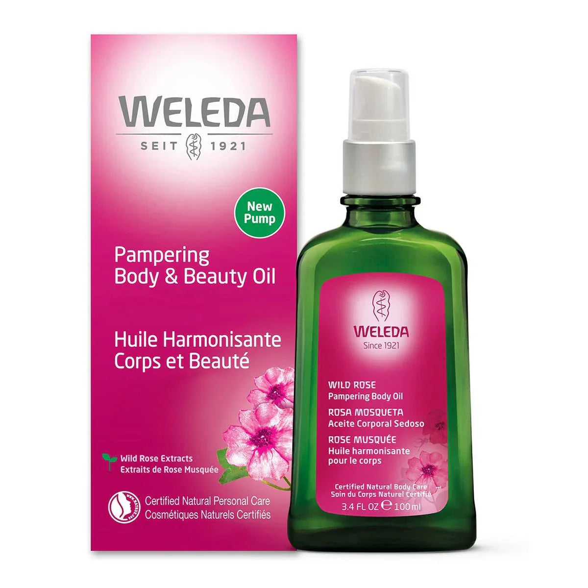 Weleda Wild Rose Body Oil, Smoothing & Refining, 3.4 Fl. Oz.