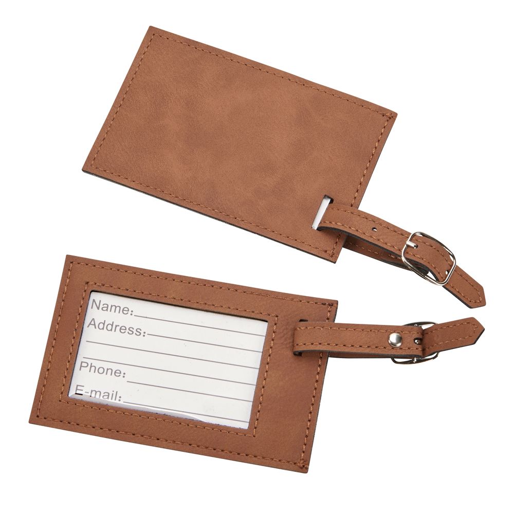 Leatherette Luggage Tag, Caramel 2.75" X 4.375" by Creative Gifts