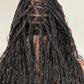 Crush Bohemian Cornrow Braided Wig, Swiss Full Lace, Black Color, Waist Length, Standard Density.