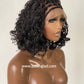Bob Bohemian Knotless Wig (Human Hair Curls) HD Full Lace, Black Color