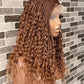 Wet And Wavy Knotless Braid Wig (100% Raw Human Hair) Color 30, HD Full Lace