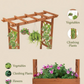 Raised Wooden Planter Box with Tall Trellis for Climbing Plants