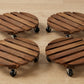 Rolling Wood Caddy with Lockable Wheels – 2 Pack Heavy Duty Pot Stand