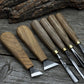 6-Piece Wood Carving Tool Set – Knives, Gouges & Chisels for Detail Work
