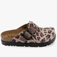 Zoe by LEON- Women’s Leather Platform Clog- Adjustable Buckle with Cork-style Footbed