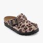 Zoe by LEON- Women’s Leather Platform Clog- Adjustable Buckle with Cork-style Footbed