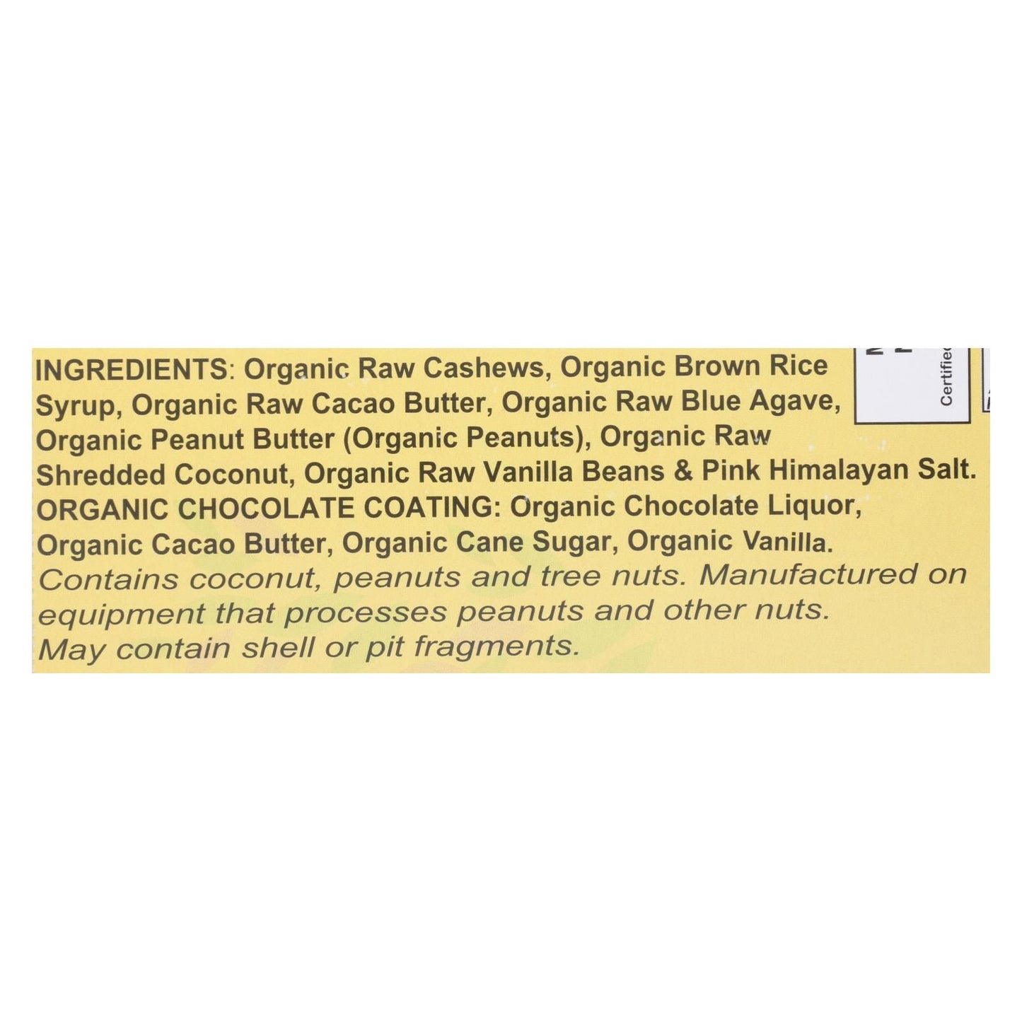 Nelly's Organics Bar Caramel Nougat (Pack of 9) 1.6 Oz