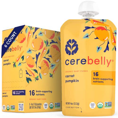 Cerebelly - Puree Carrot Pumpkin 6-Pack (4 Oz Per Container)