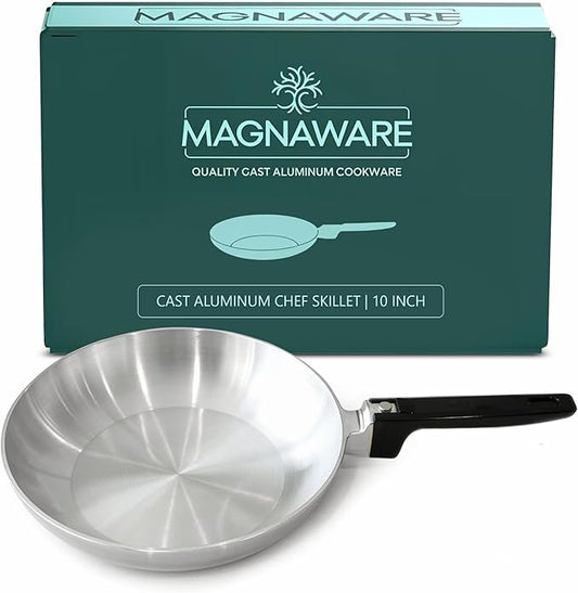 10-Inch Chef Skillet – Quick & Even Heat Distribution – Lightweight Cast Aluminum Frying Pan