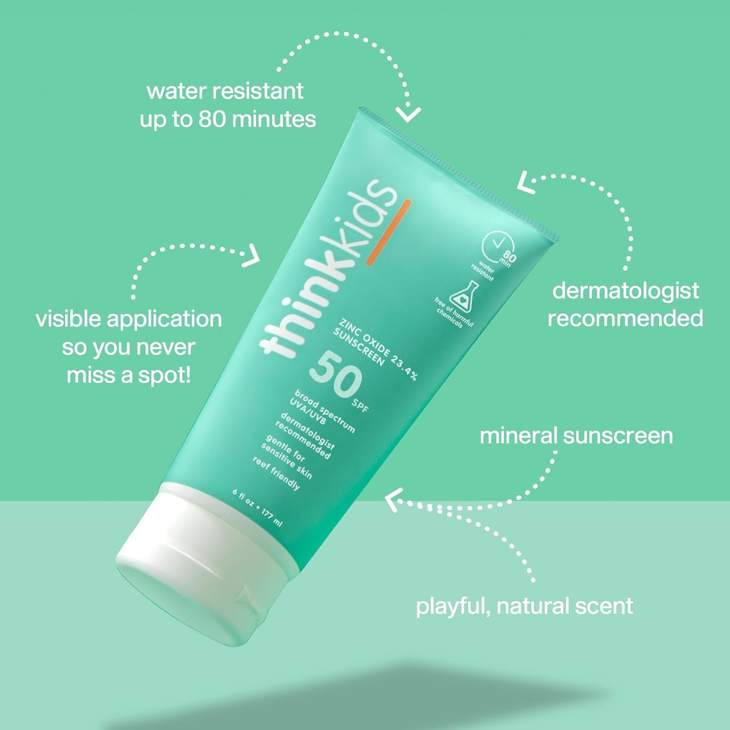 Thinksport Kids SPF 50+ Family-Sized Sunscreen, 6 Oz.