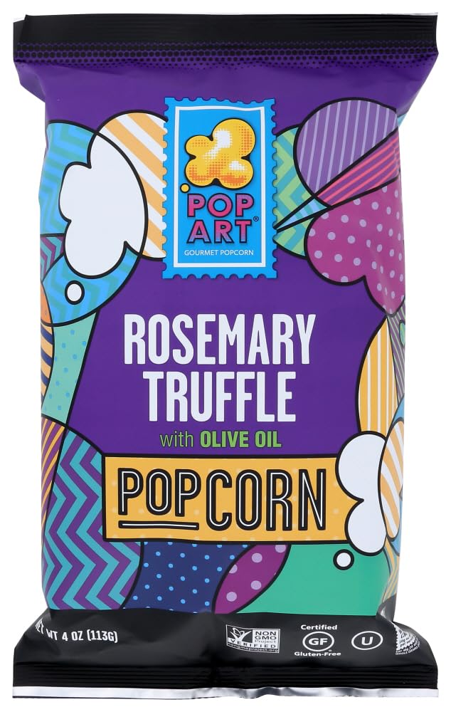 Pop Art Gourmet Popcorn: Rosemary Truffle, 9-Pack, 4 oz Bags